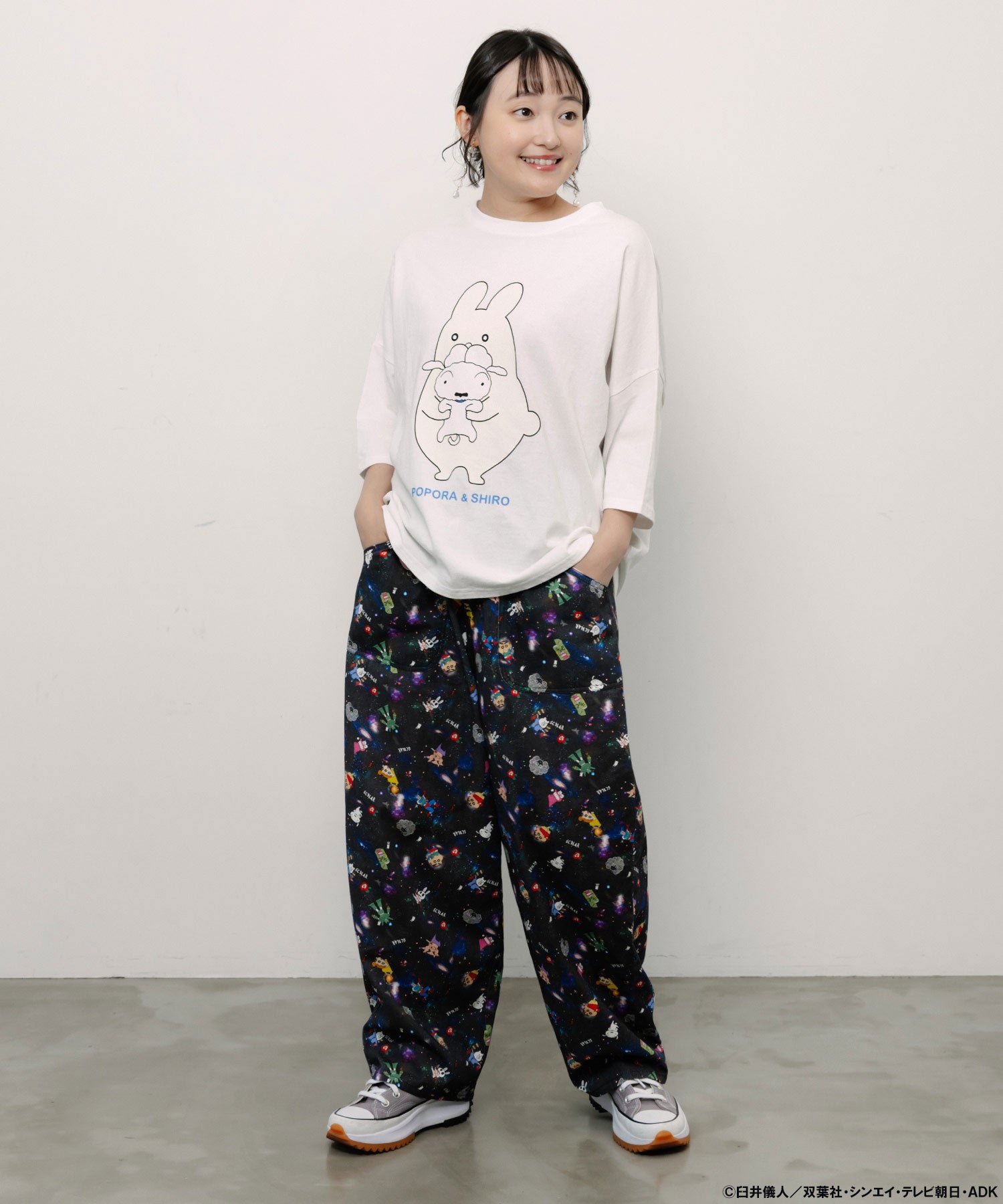 【しんちゃんチリーちゃん】スキンズ SKINS ウインドブレーカー パンツ 7月中旬頃発送予定】462021：クレヨンしんちゃん×ScoLar 花宇宙の総柄