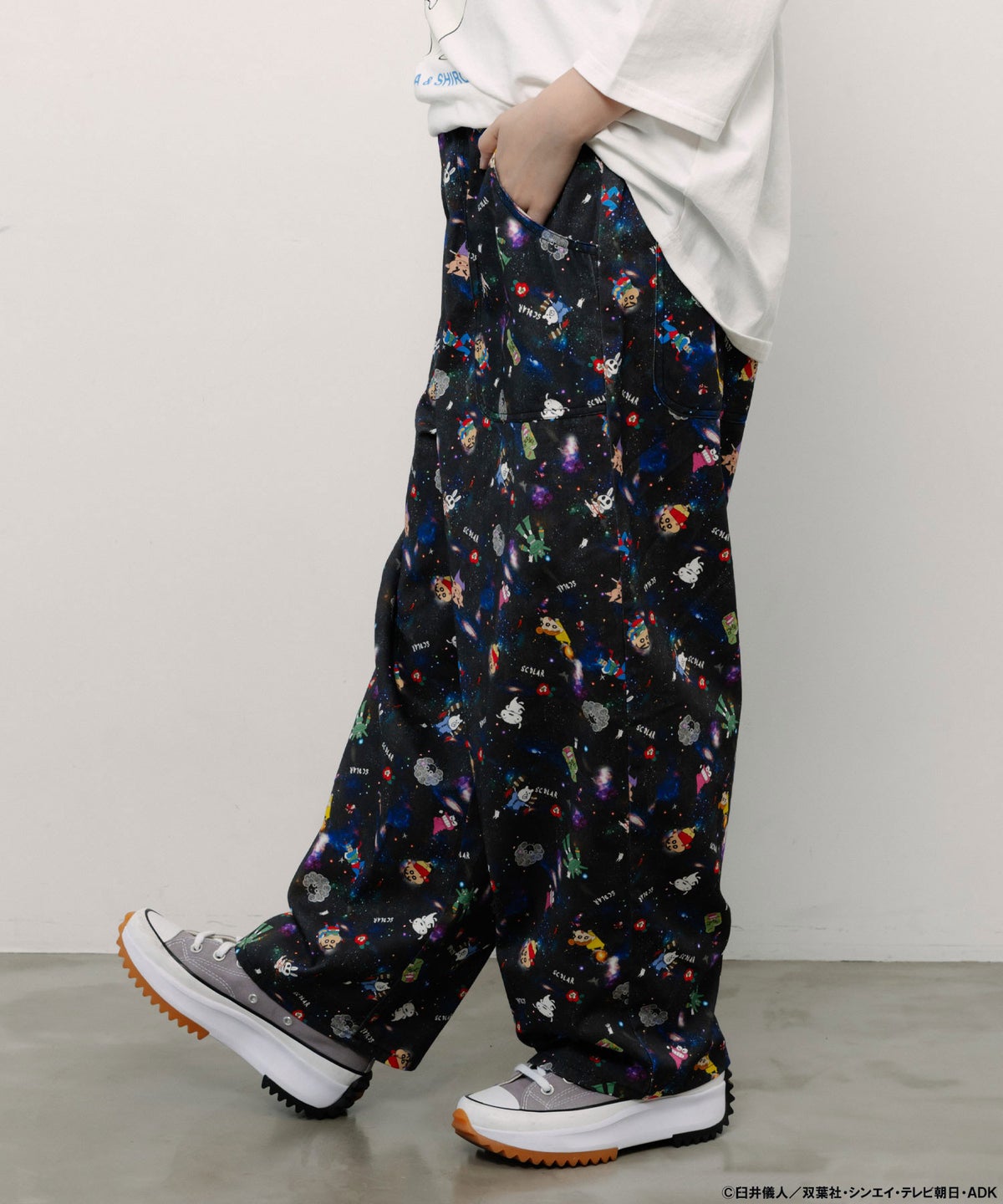 クレヨンしんちゃん×ScoLar 花宇宙の総柄パンツ-5