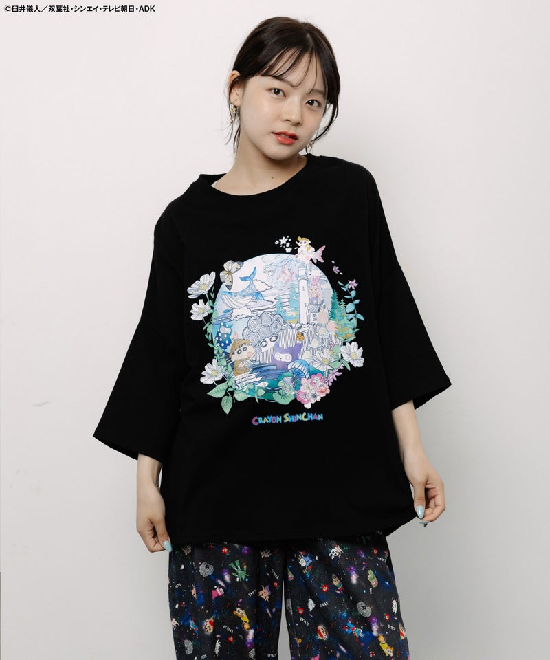 クレヨンしんちゃん×ScoLar 不思議な夏の花柄T-8