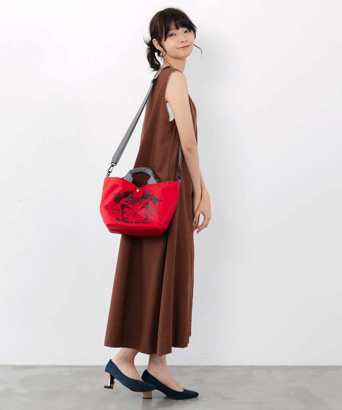 蝶々柄 撥水加工2WAYミニショルダーバッグ-2
