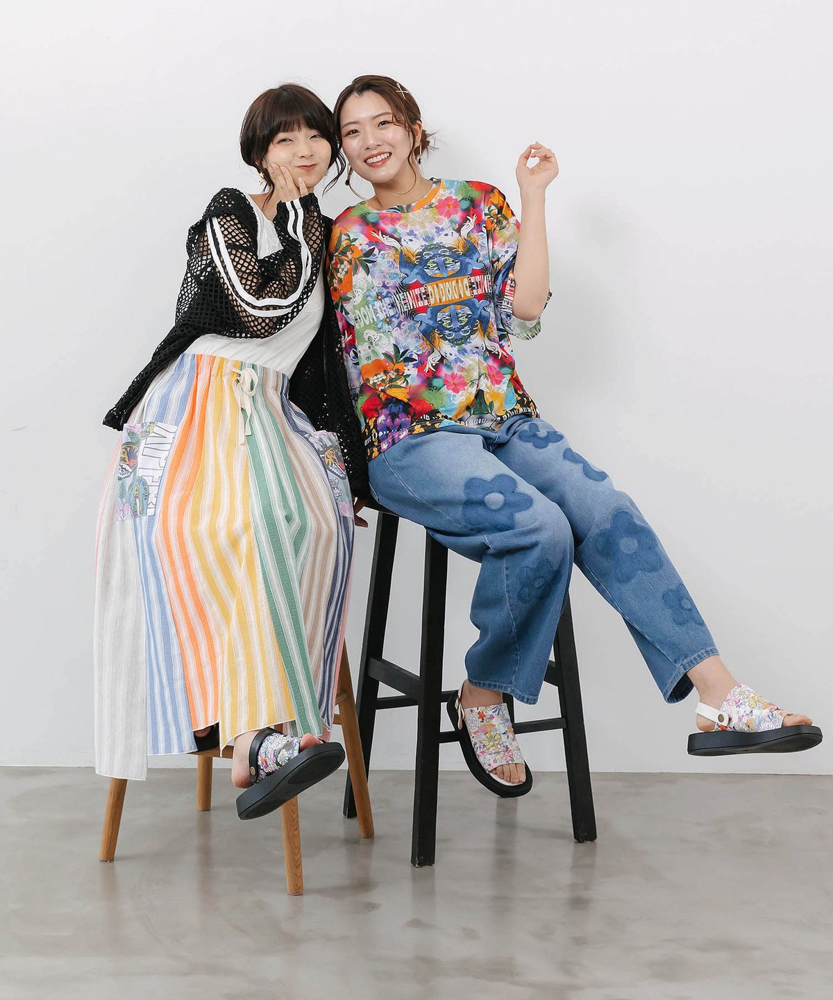 ベルト付き 2WAY花柄サンダル-11
