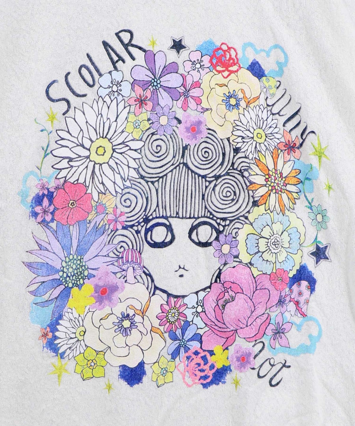 お花に埋もれるスカラーちゃん ジャガードTシャツ-5