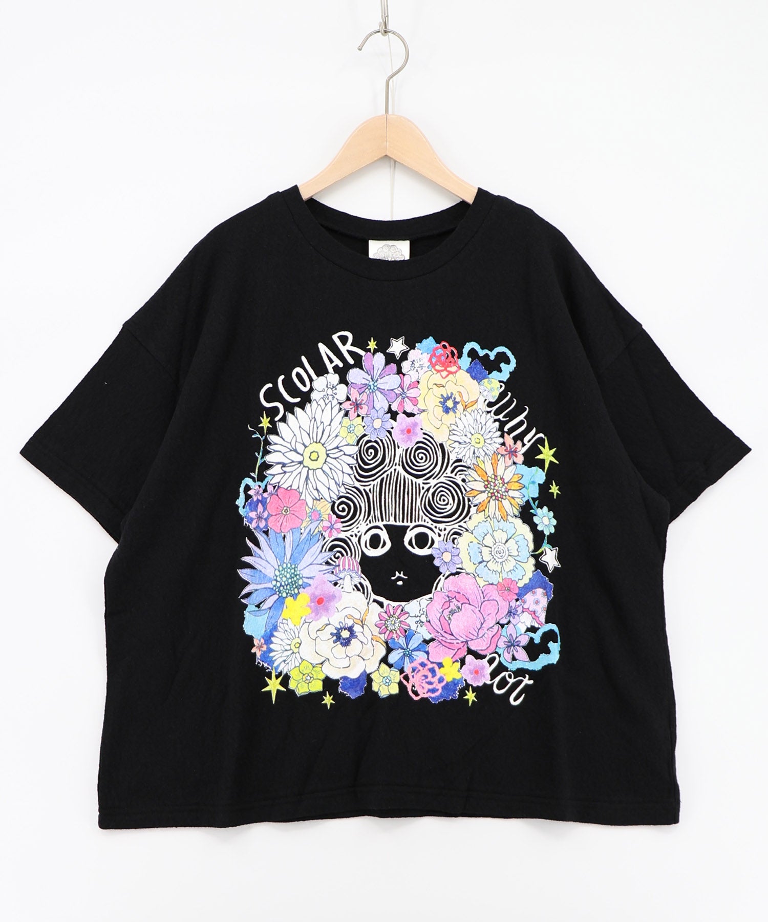 じゃんちゃん様オーダー 162717：お花に埋もれるスカラーちゃん ジャガードTシャツの通販-ScoLar