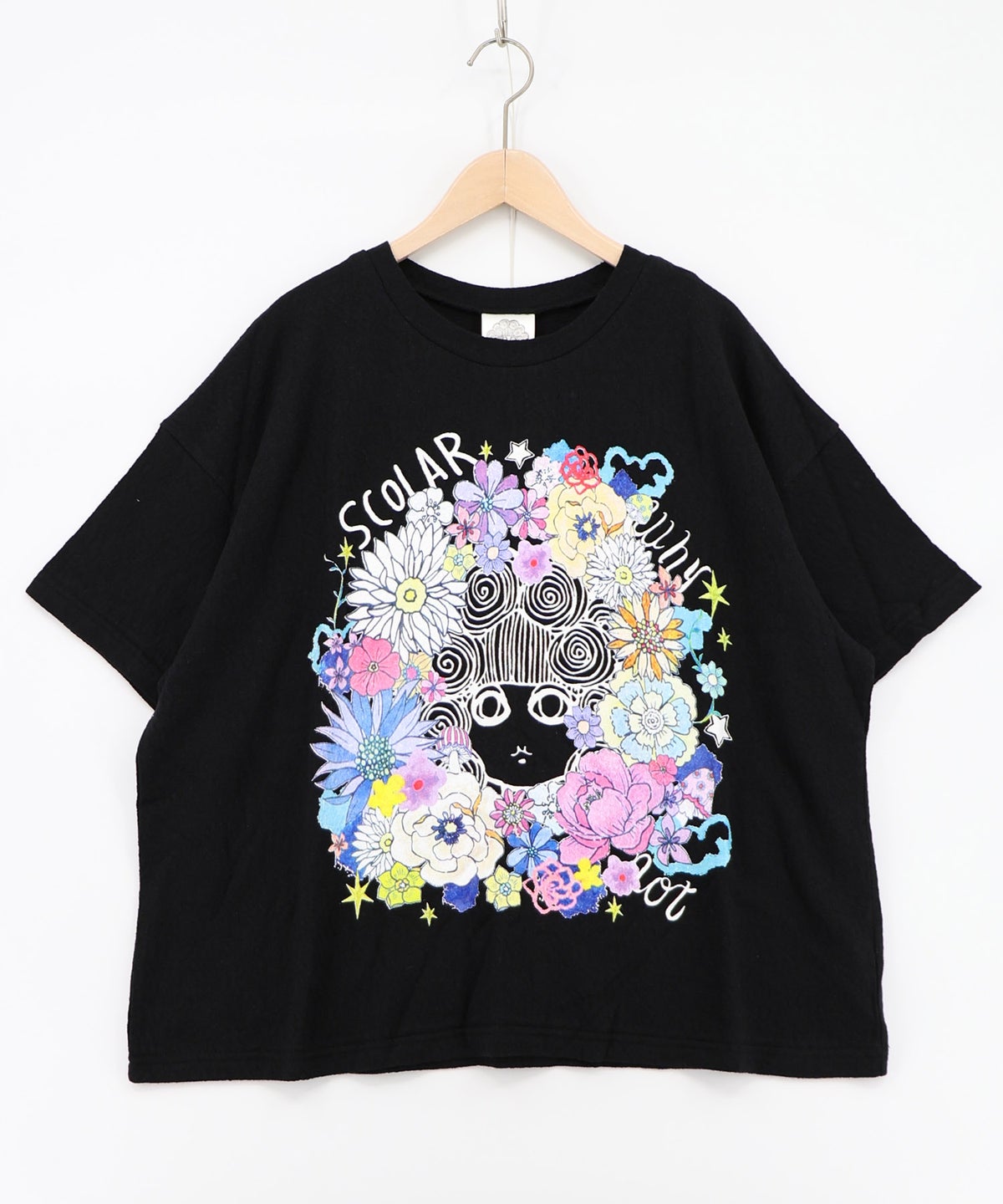 お花に埋もれるスカラーちゃん ジャガードTシャツ-6