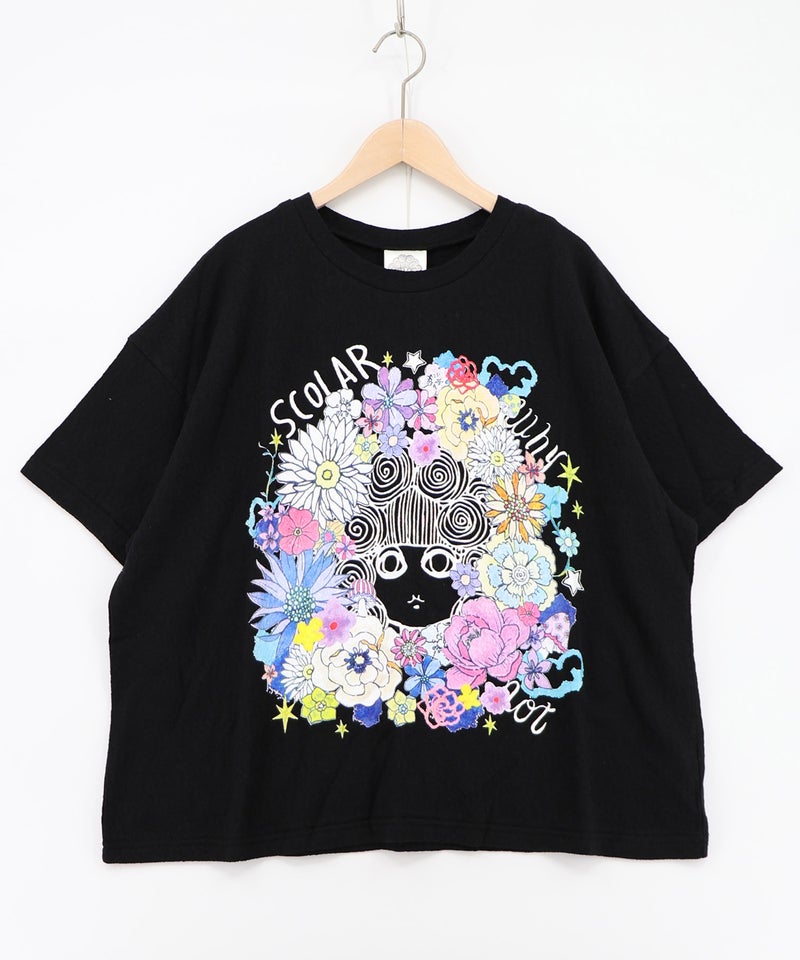お花に埋もれるスカラーちゃん ジャガードTシャツ-6
