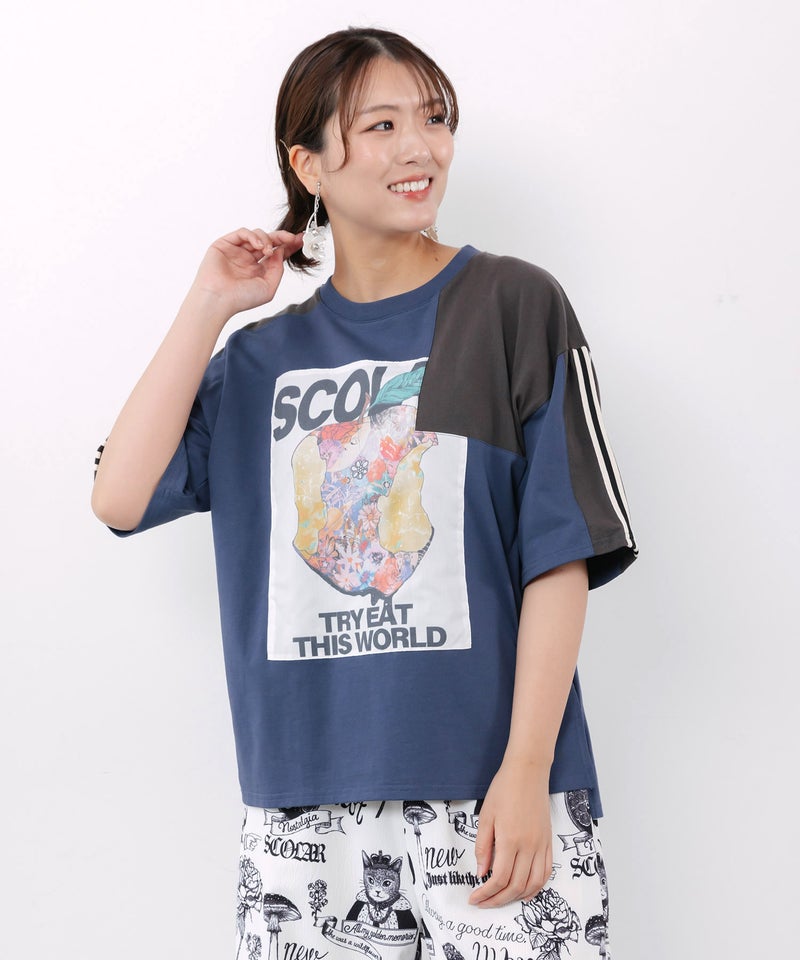 世界を味わう配色Tシャツ-1