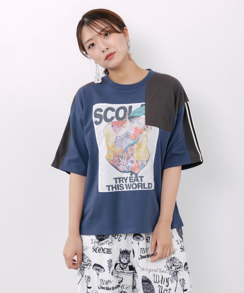 世界を味わう配色Tシャツ-3