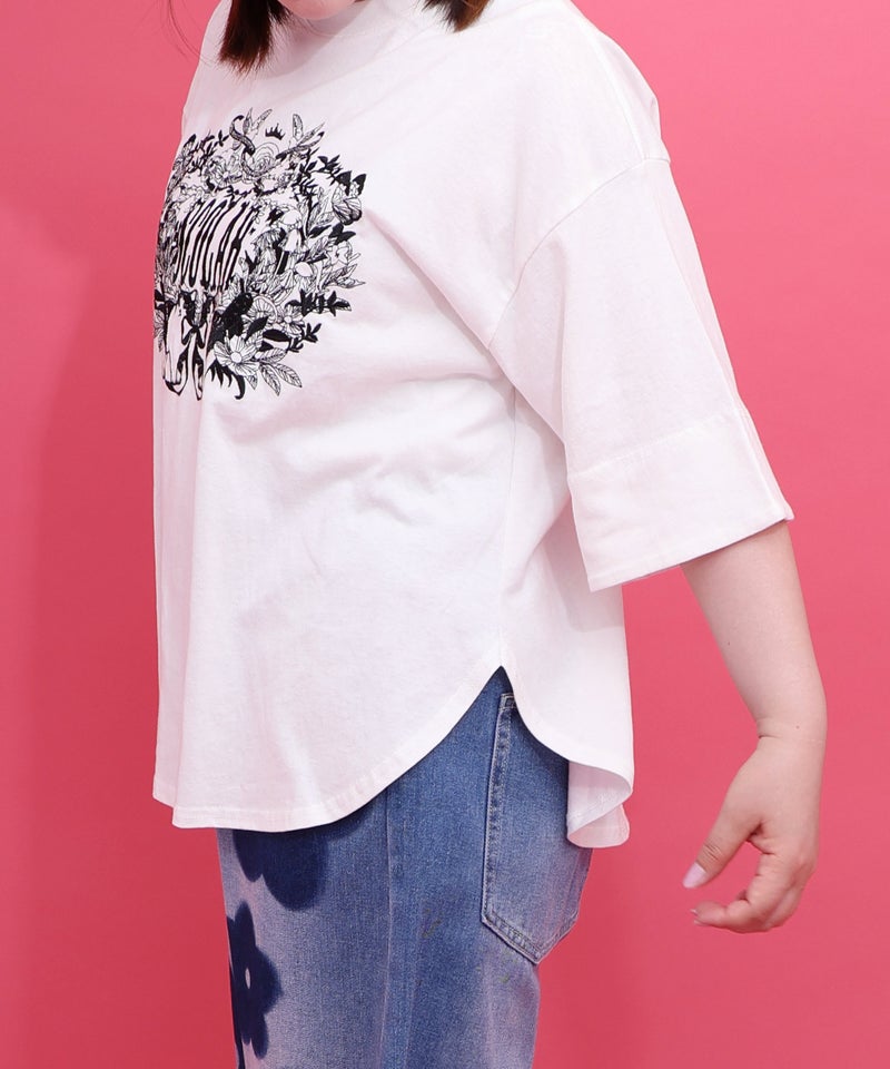 ロゴ＆ネコ 刺繍Tシャツ-4