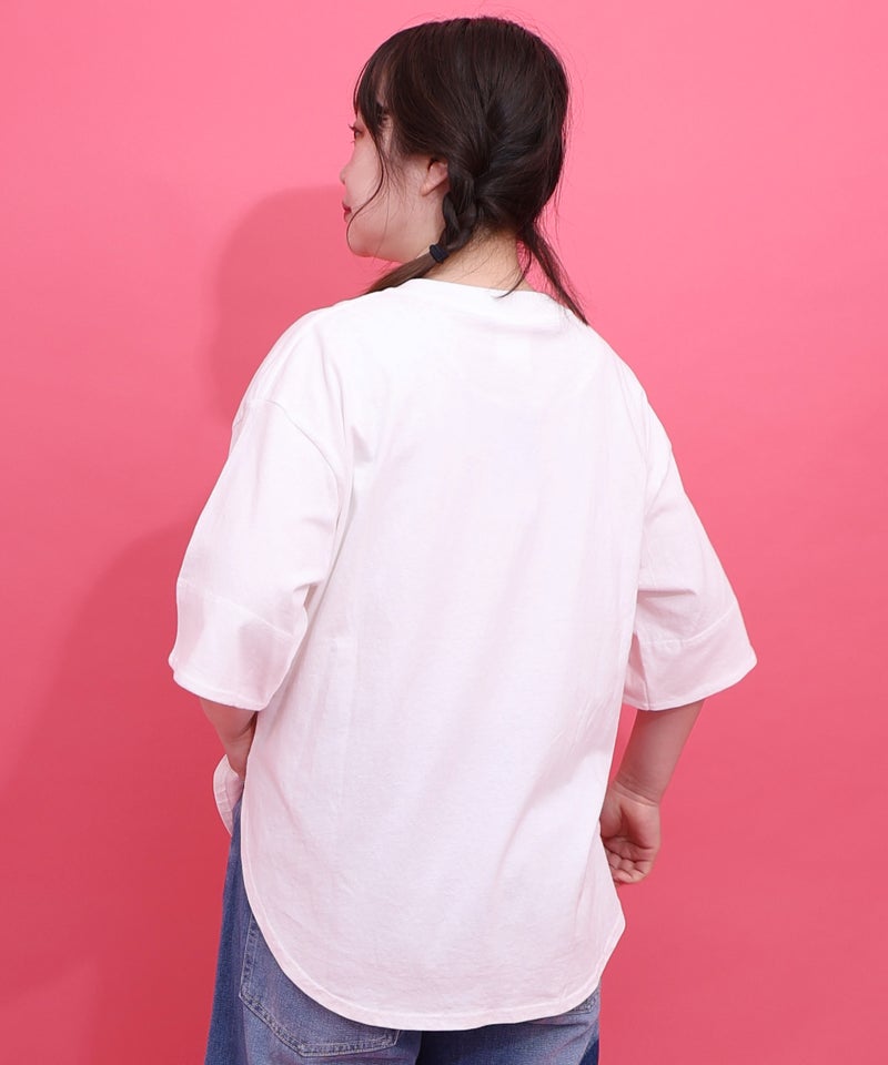 ロゴ＆ネコ 刺繍Tシャツ-5