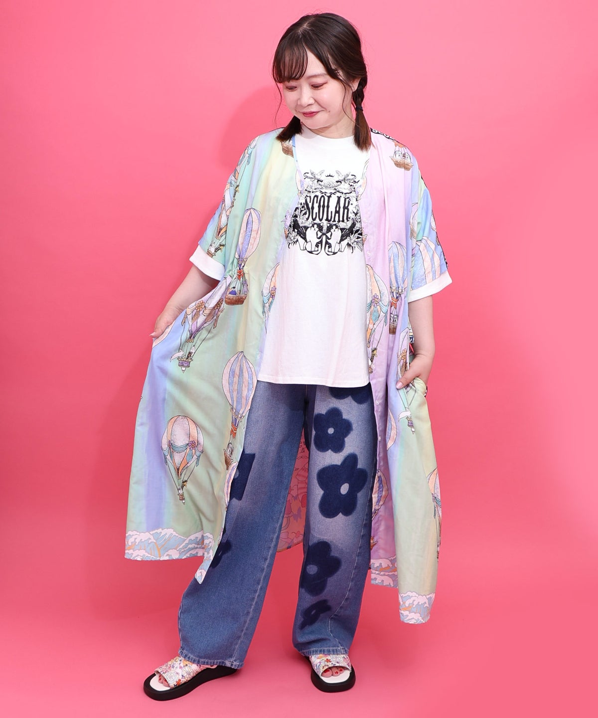 ロゴ＆ネコ 刺繍Tシャツ-6