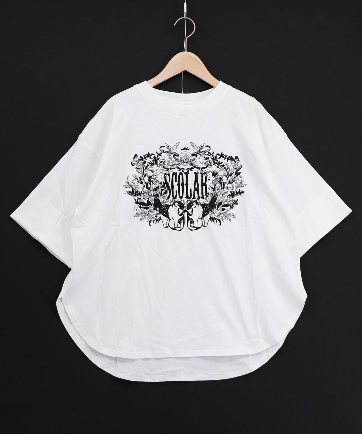 ロゴ＆ネコ 刺繍Tシャツ-7