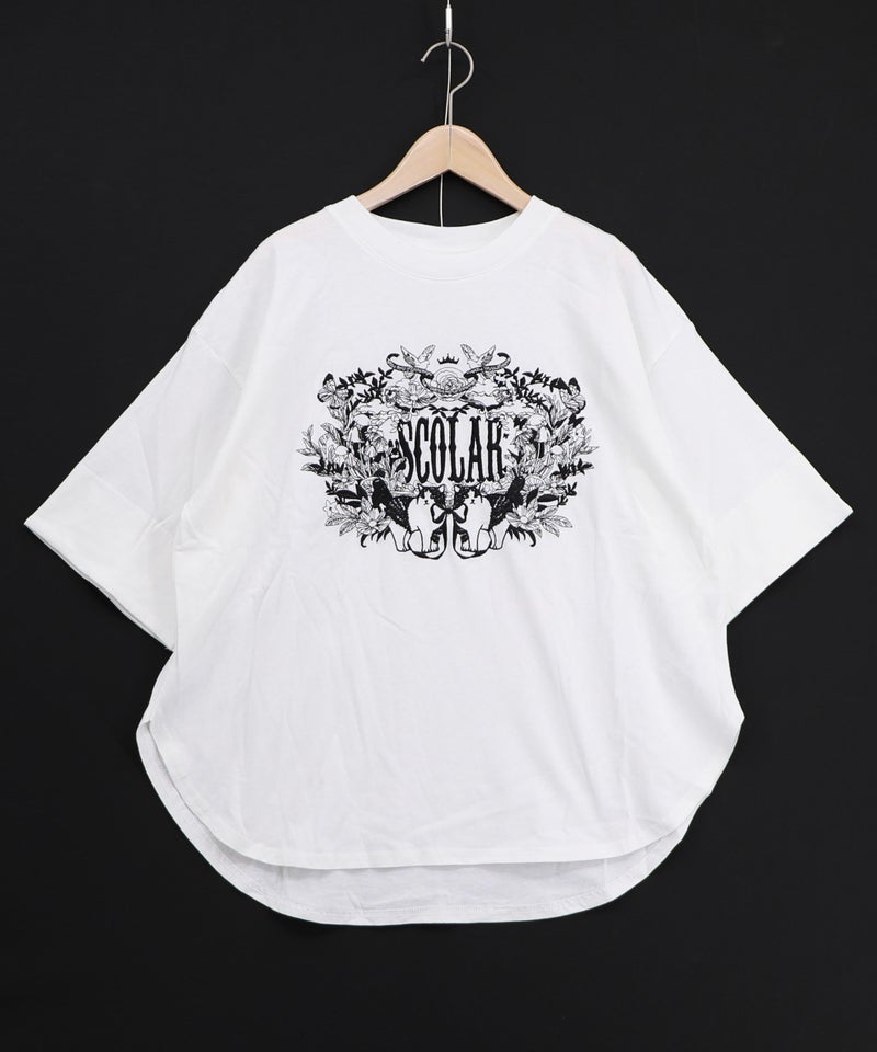ロゴ＆ネコ 刺繍Tシャツ-7