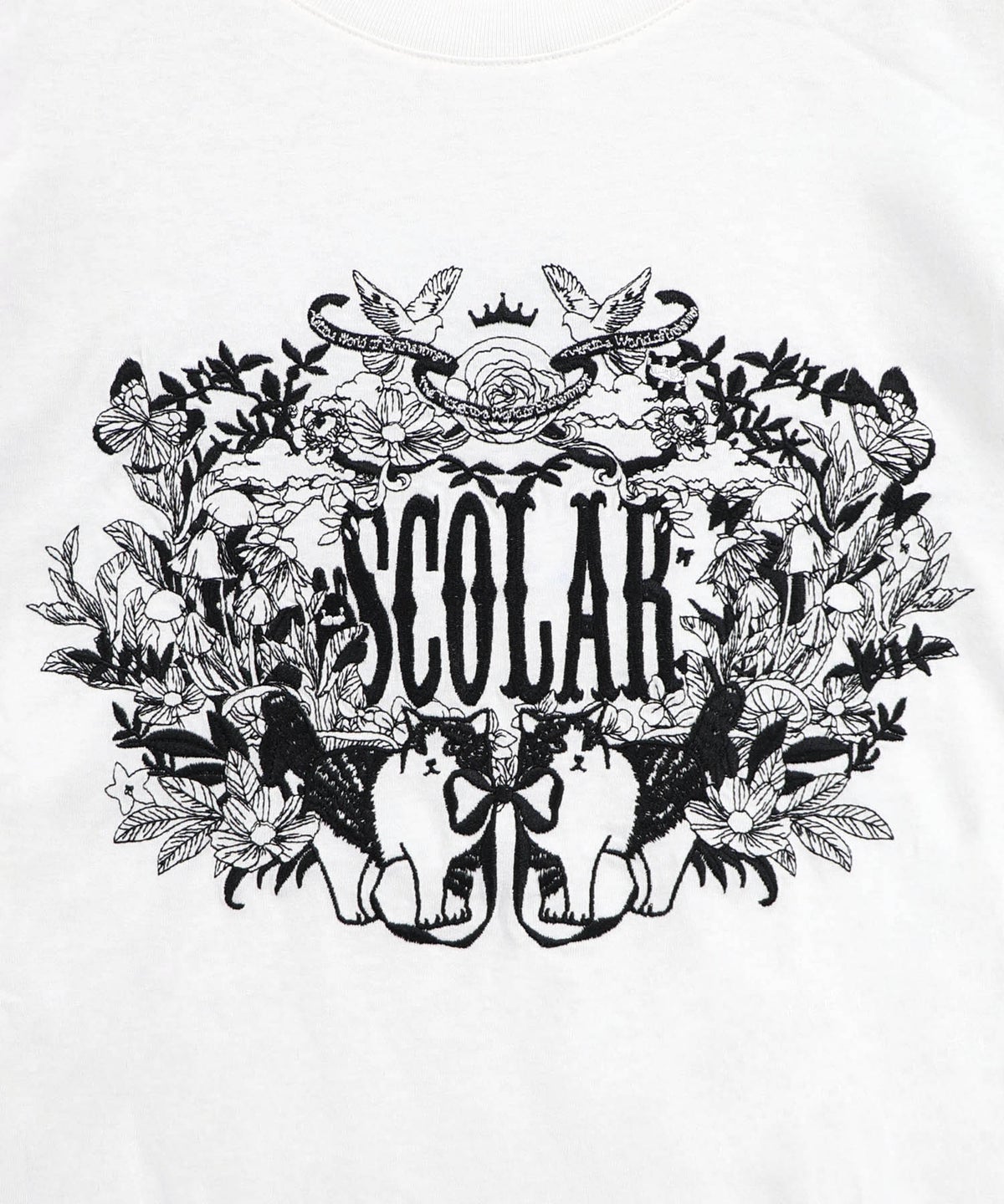 ロゴ＆ネコ 刺繍Tシャツ-8