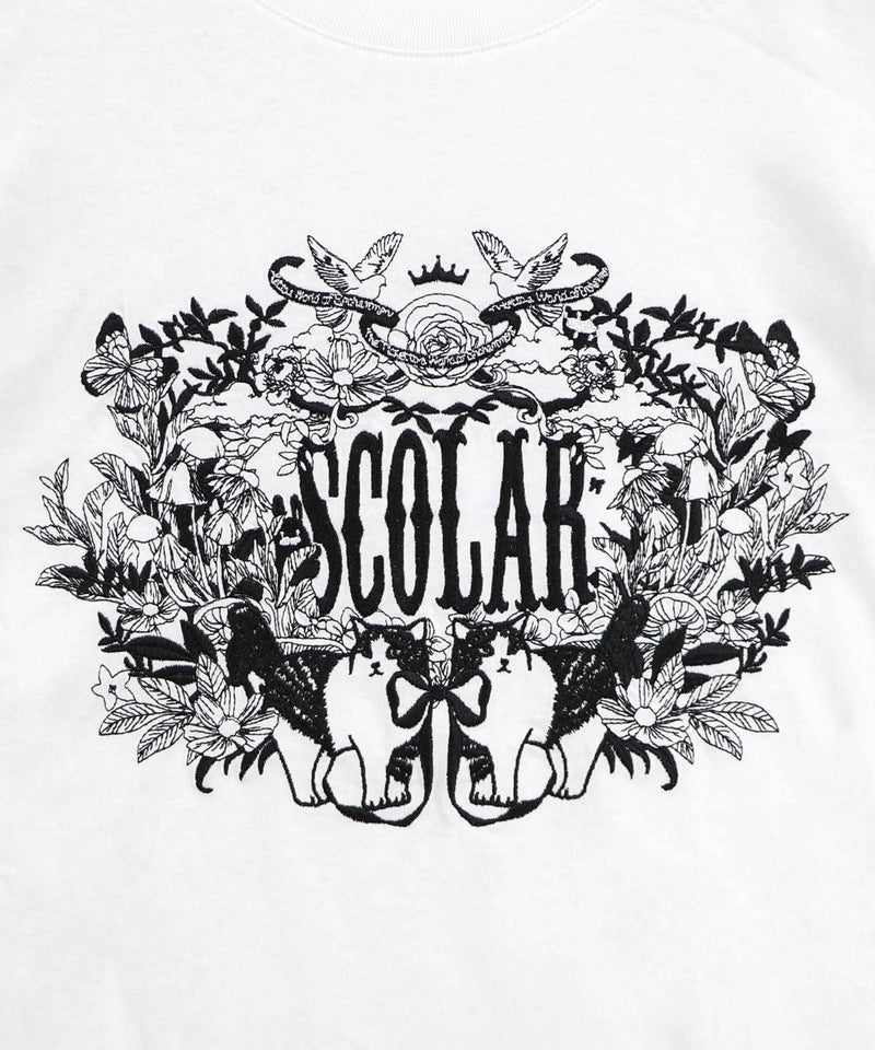 ロゴ＆ネコ 刺繍Tシャツ-8
