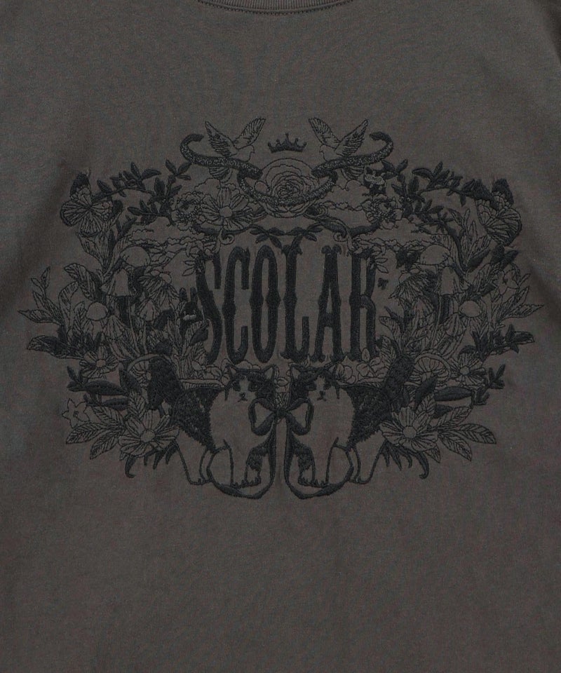 ロゴ＆ネコ 刺繍Tシャツ-10