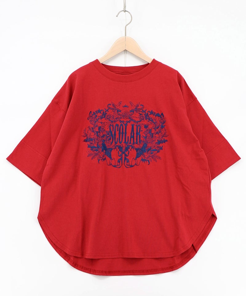 ロゴ＆ネコ 刺繍Tシャツ-11