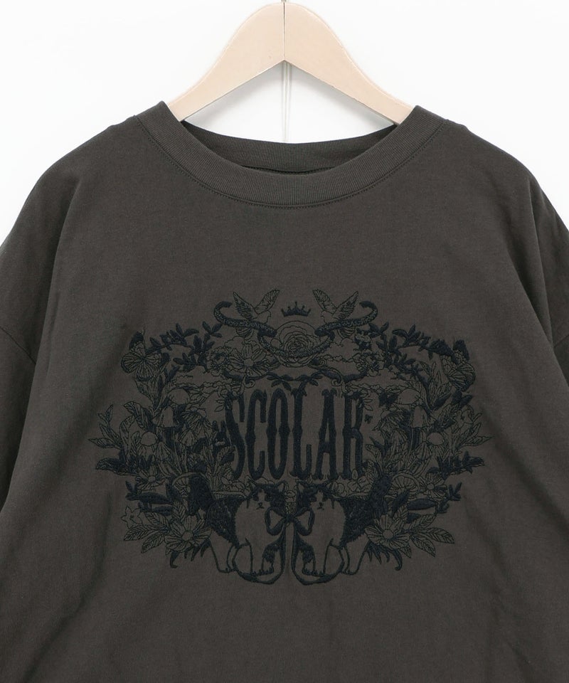 ロゴ＆ネコ 刺繍Tシャツ-13