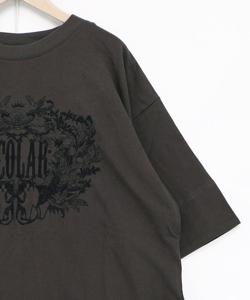 ロゴ＆ネコ 刺繍Tシャツ-14