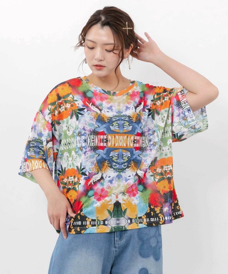 3柄展開 シアー天竺Tシャツ-1