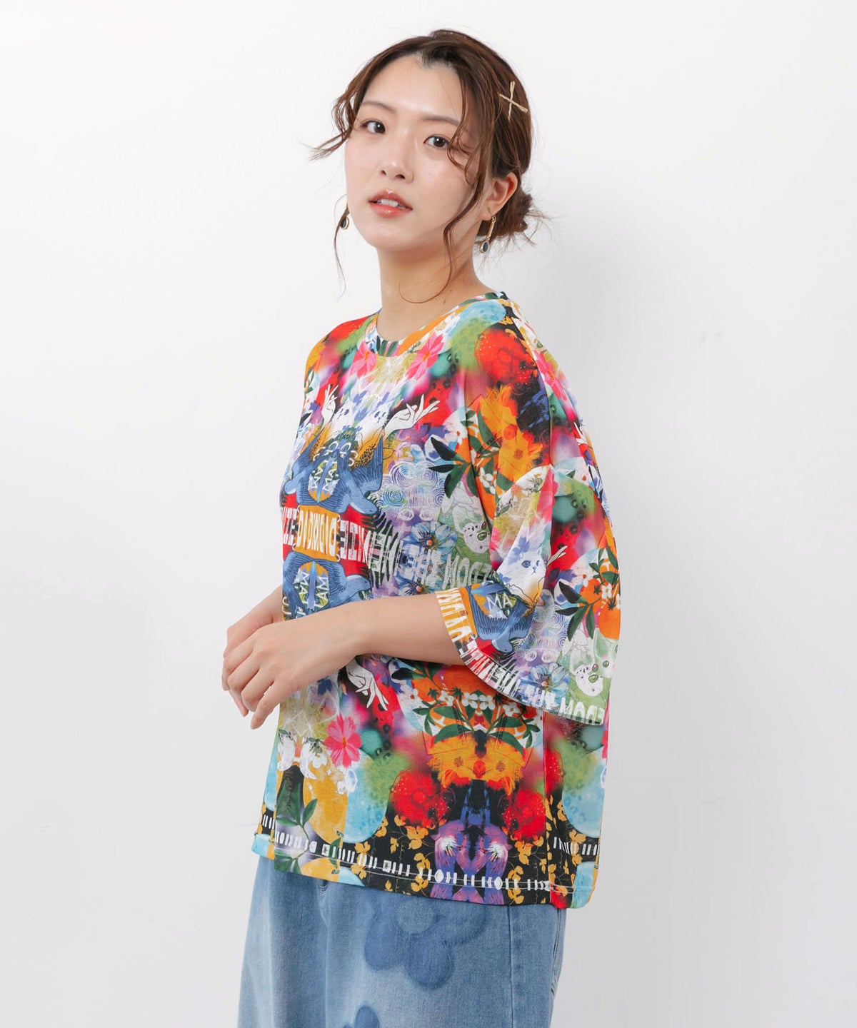 3柄展開 シアー天竺Tシャツ-4
