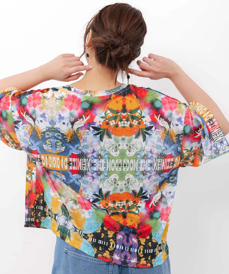 3柄展開 シアー天竺Tシャツ-7