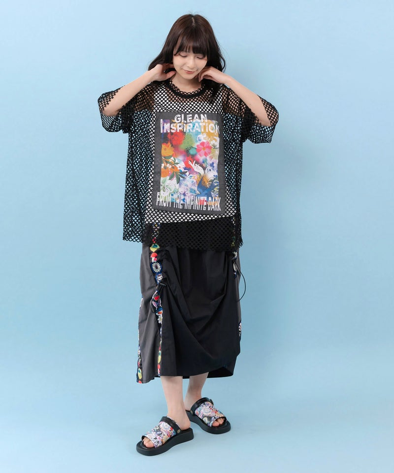 ボックスアート柄アップリケ付き メッシュプルオーバー-2