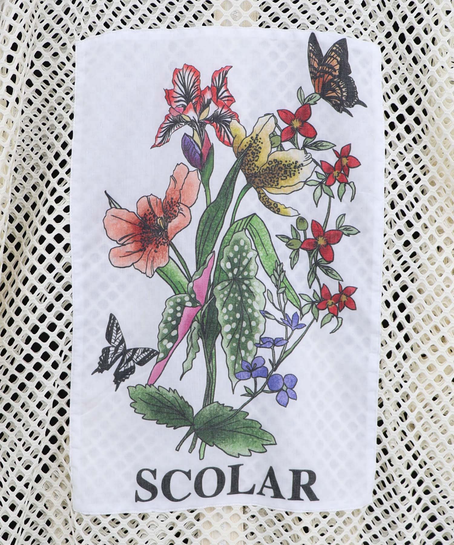 162687：熱帯花柄アップリケ付き ライン入りメッシュパーカーの通販-ScoLar