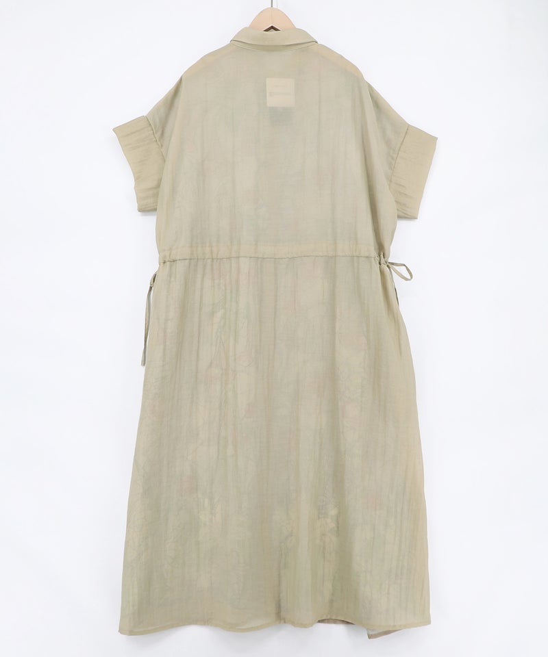 ステンドグラス風花柄シャツワンピース-19
