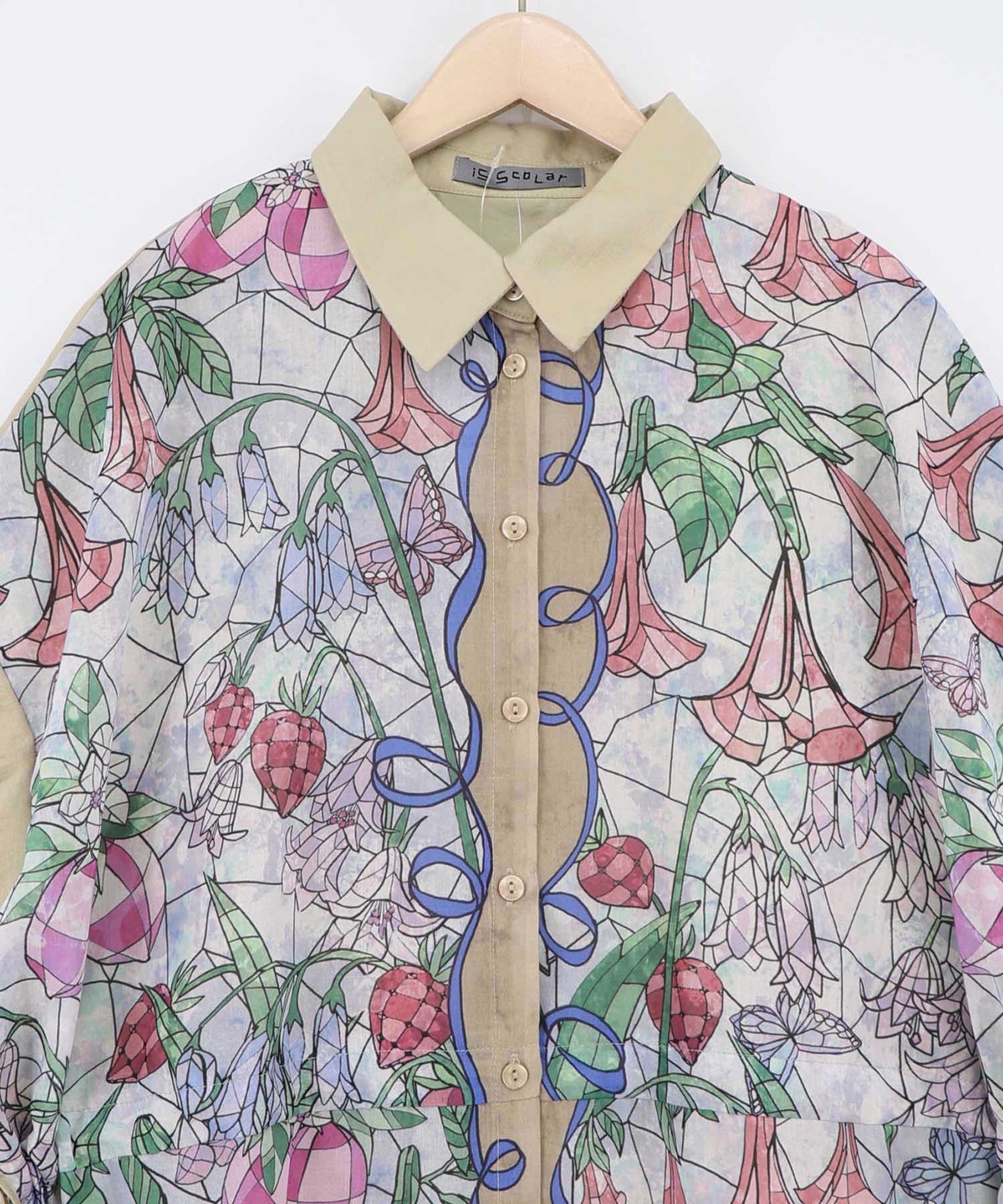 ステンドグラス風花柄シャツワンピース-21
