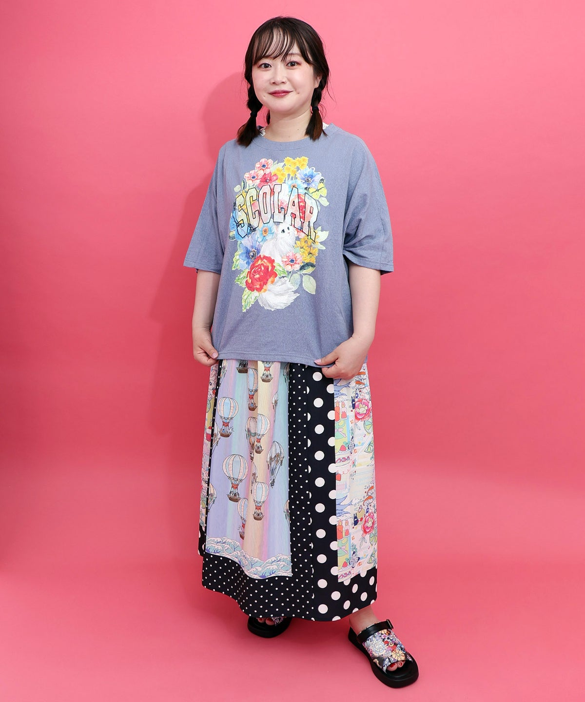 花ネコ柄 ローズジャガードプルオーバー-2