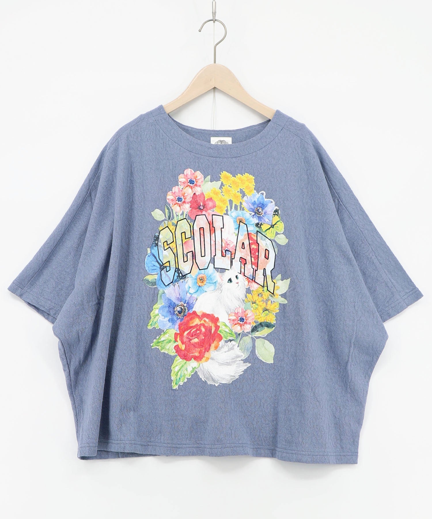 162755：花ネコ柄 ローズジャガードプルオーバーの通販-ScoLar