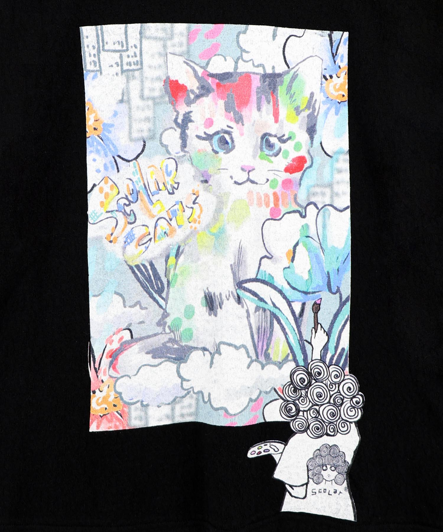 162716：画家スカラーちゃん ネコ柄Tシャツの通販-ScoLar