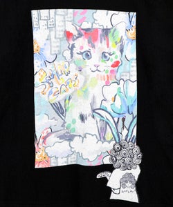 画家スカラーちゃん ネコ柄Tシャツ-11