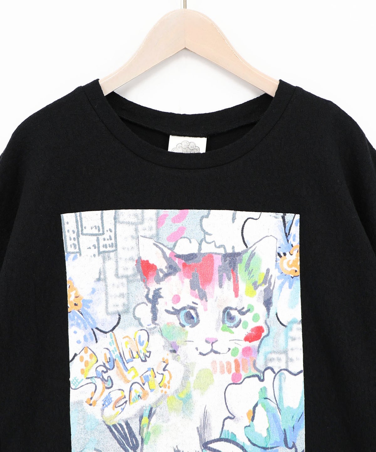 画家スカラーちゃん ネコ柄Tシャツ-12