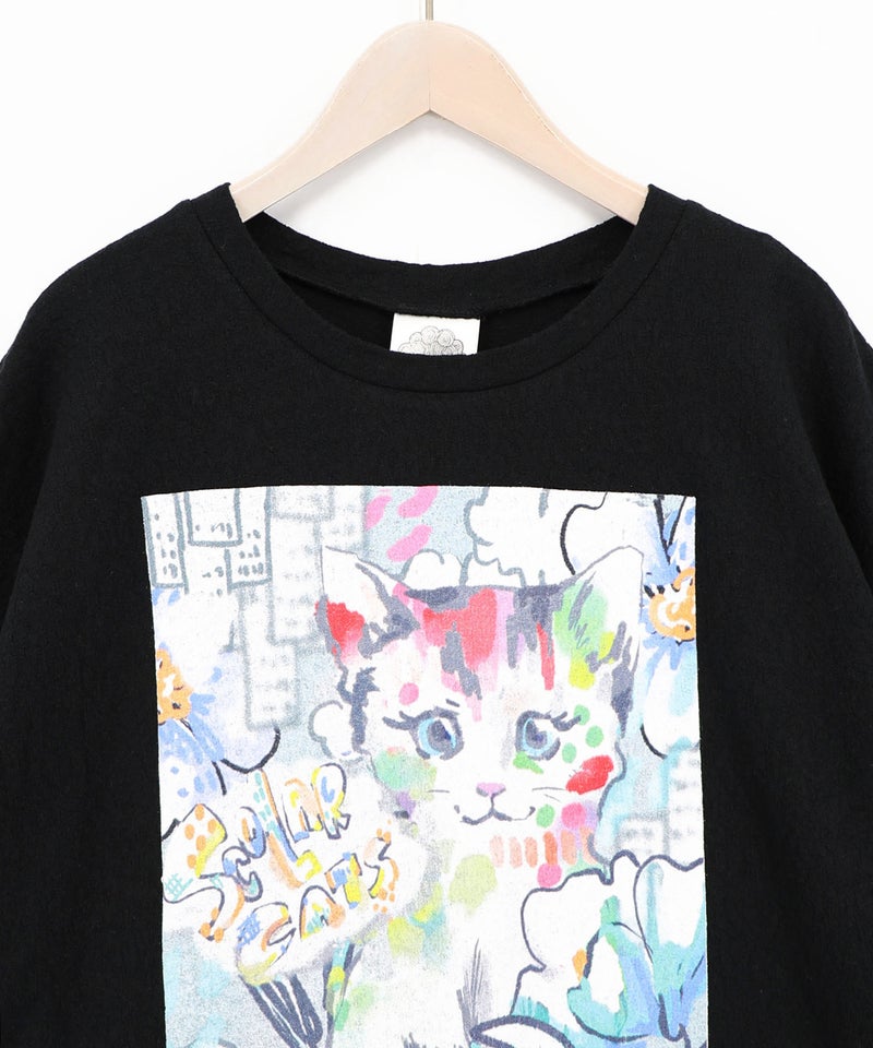 画家スカラーちゃん ネコ柄Tシャツ-12
