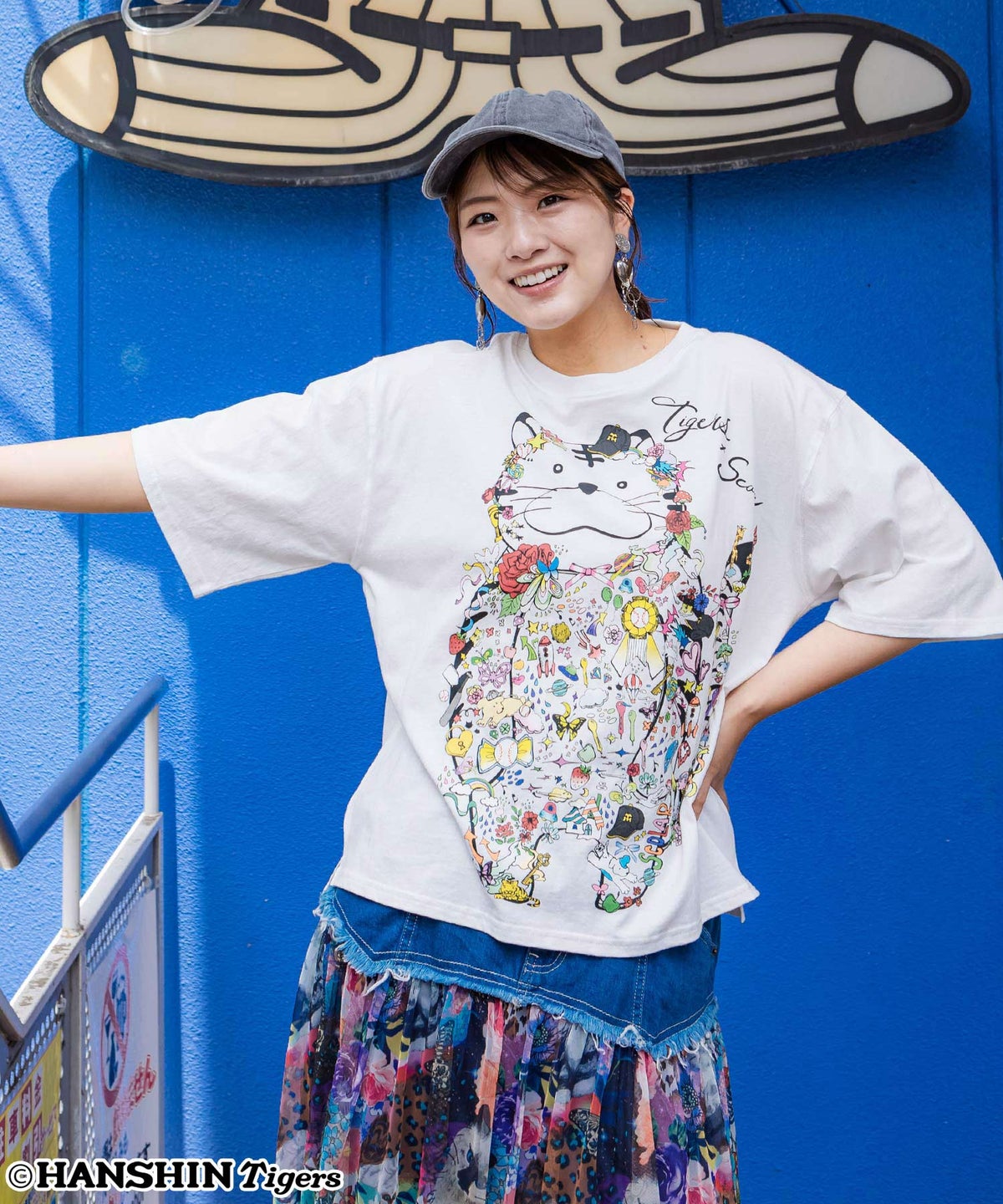 阪神タイガース×ScoLar コラージュ柄Tシャツ-8