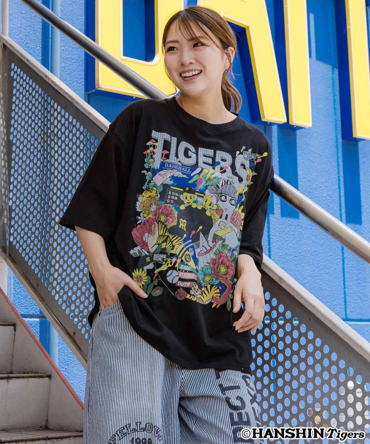 阪神タイガース×ScoLar スカラーと阪神タイガースMIXした柄Tシャツ-10