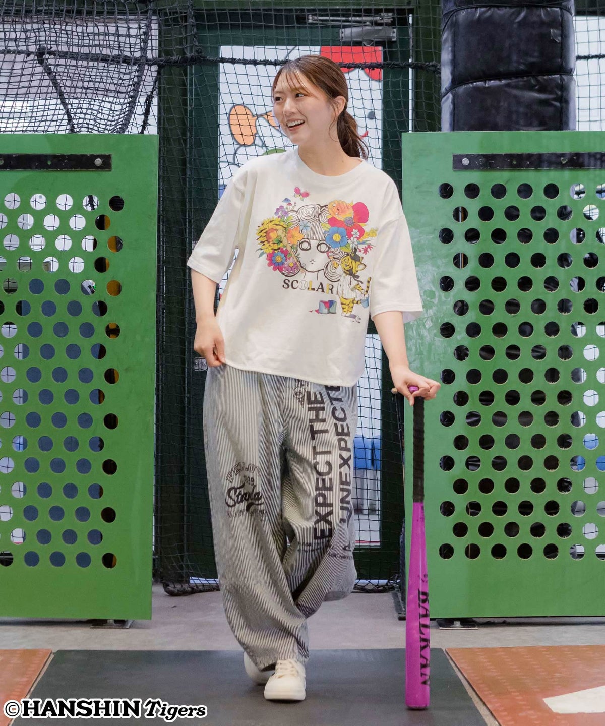 阪神タイガース×ScoLar スカラー花柄ｘちいさなトラのこども柄Ｔシャツ-2