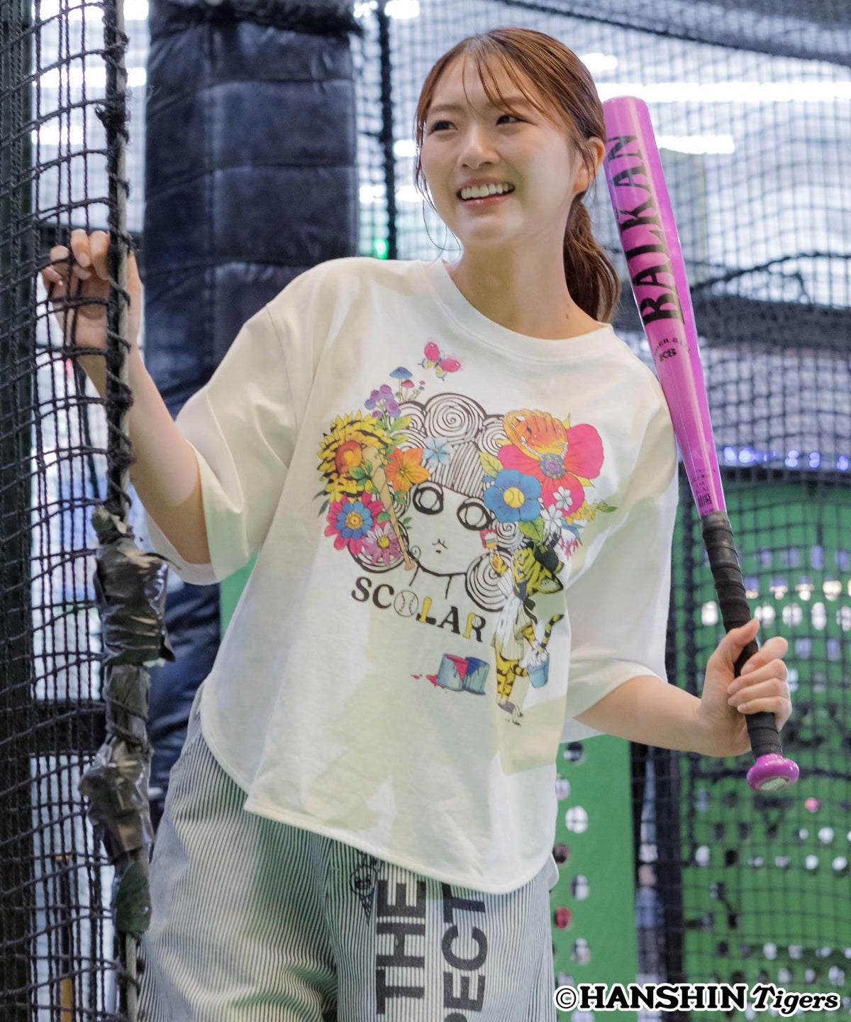 阪神タイガース×ScoLar スカラー花柄ｘちいさなトラのこども柄Ｔシャツ-4