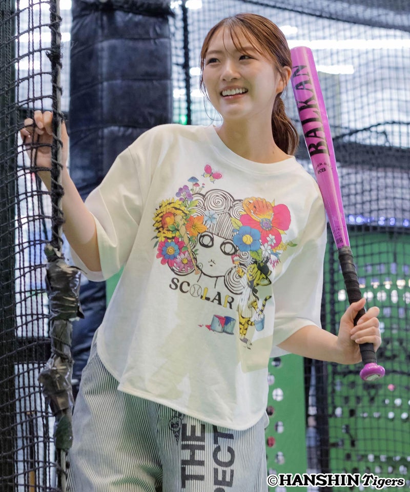 阪神タイガース×ScoLar スカラー花柄ｘちいさなトラのこども柄Ｔシャツ-4