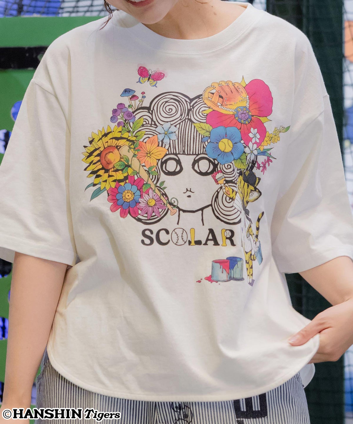阪神タイガース×ScoLar スカラー花柄ｘちいさなトラのこども柄Ｔシャツ-9