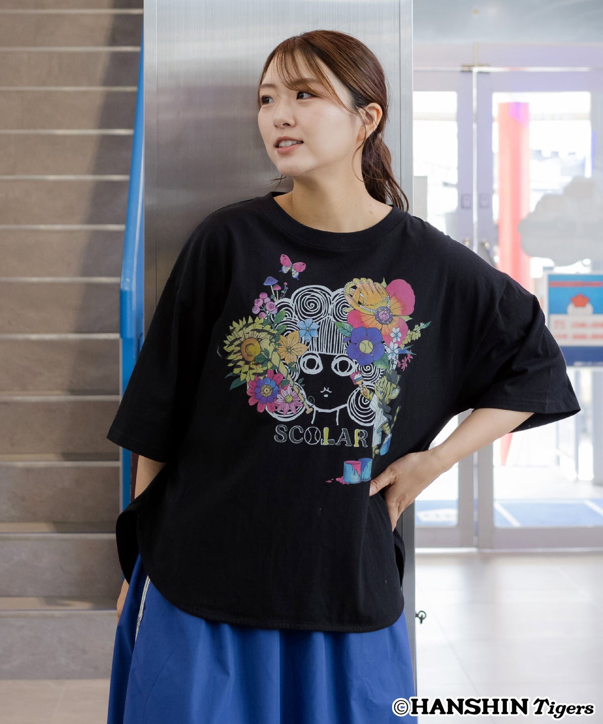 阪神タイガース×ScoLar スカラー花柄ｘちいさなトラのこども柄Ｔシャツ-10