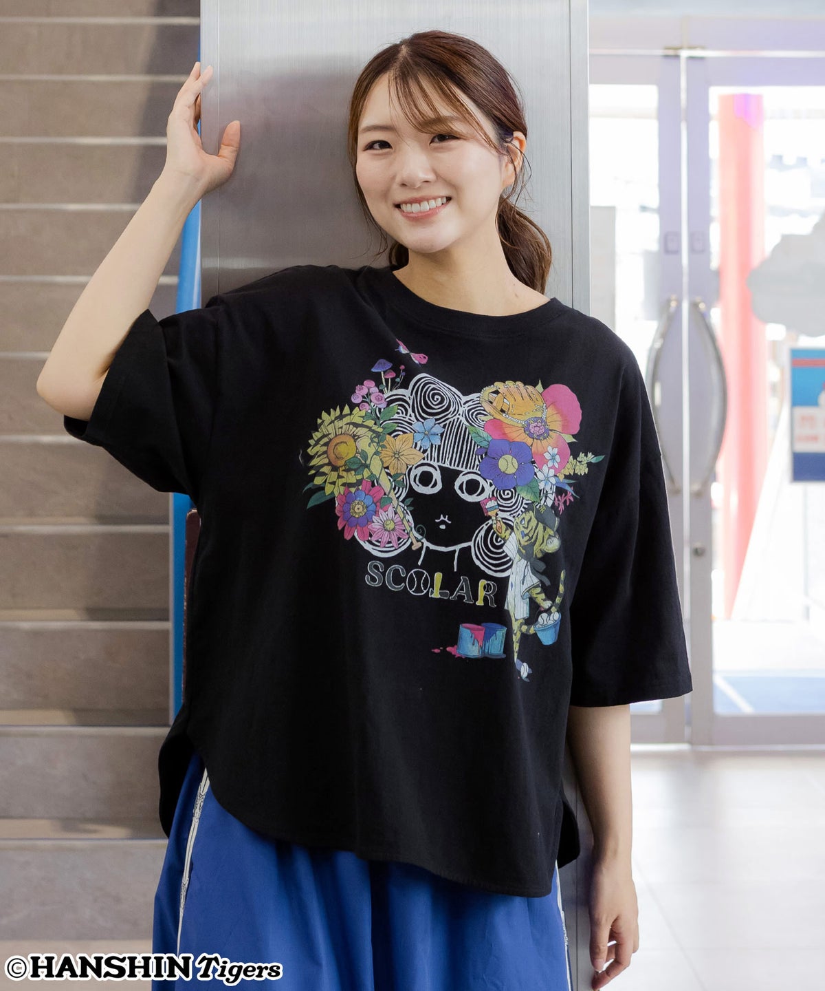 阪神タイガース×ScoLar スカラー花柄ｘちいさなトラのこども柄Ｔシャツ-11