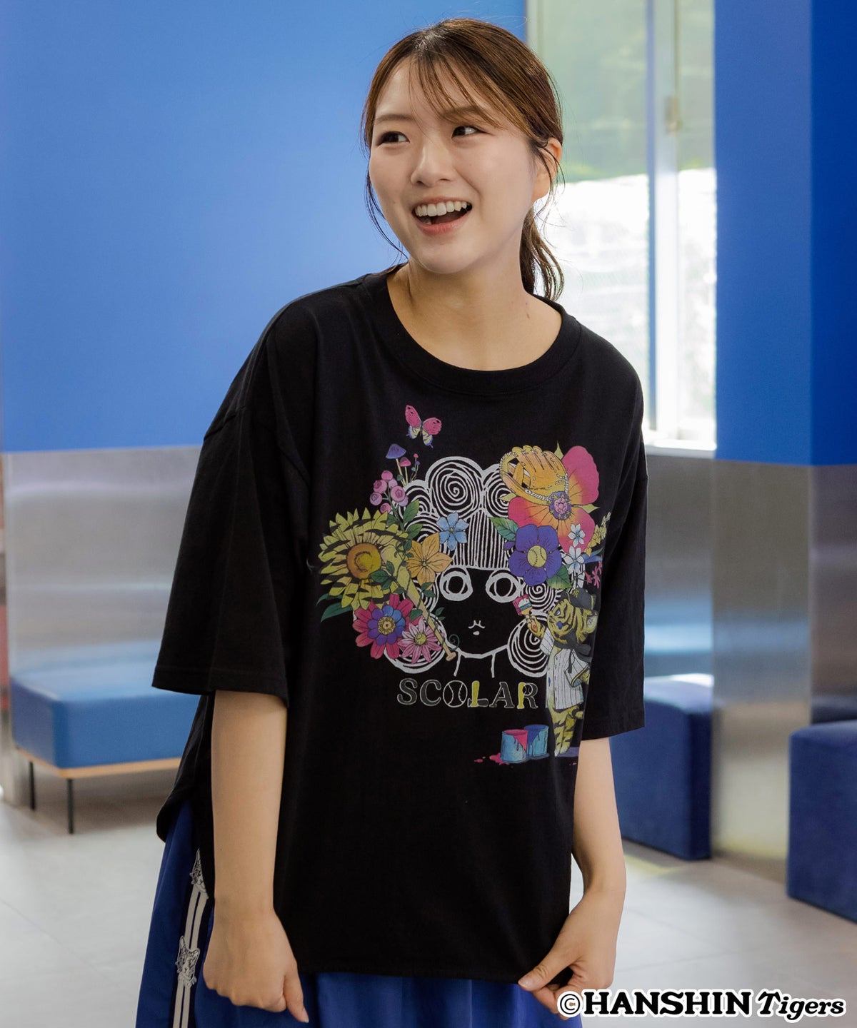 阪神タイガース×ScoLar スカラー花柄ｘちいさなトラのこども柄Ｔシャツ-13