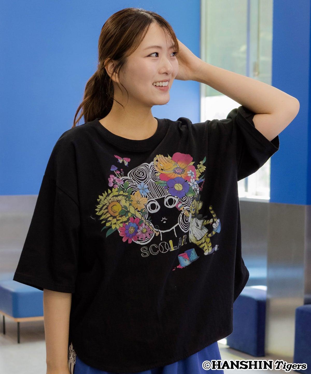 阪神タイガース×ScoLar スカラー花柄ｘちいさなトラのこども柄Ｔシャツ-14
