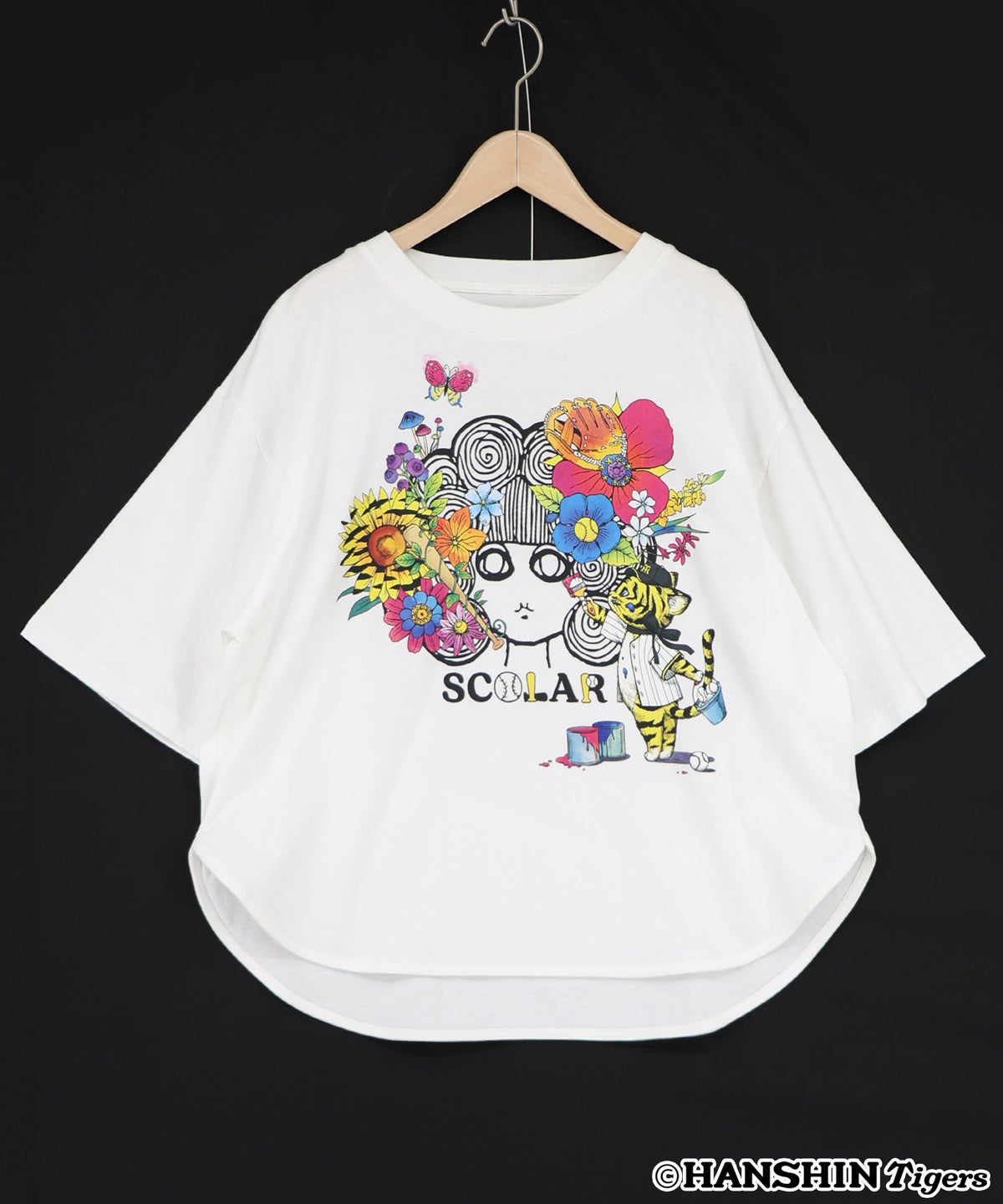 阪神タイガース×ScoLar スカラー花柄ｘちいさなトラのこども柄Ｔシャツ-15
