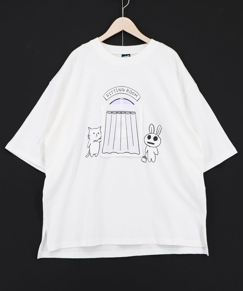 試着室の秘密 お着替え中クマ柄Tシャツ-9