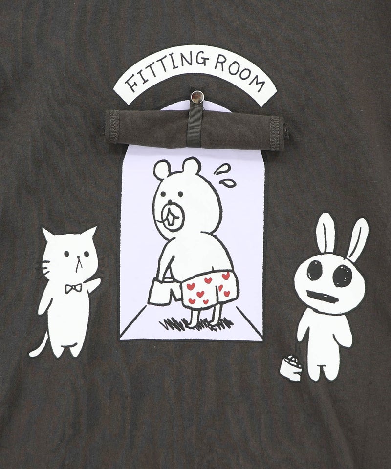 試着室の秘密 お着替え中クマ柄Tシャツ-12