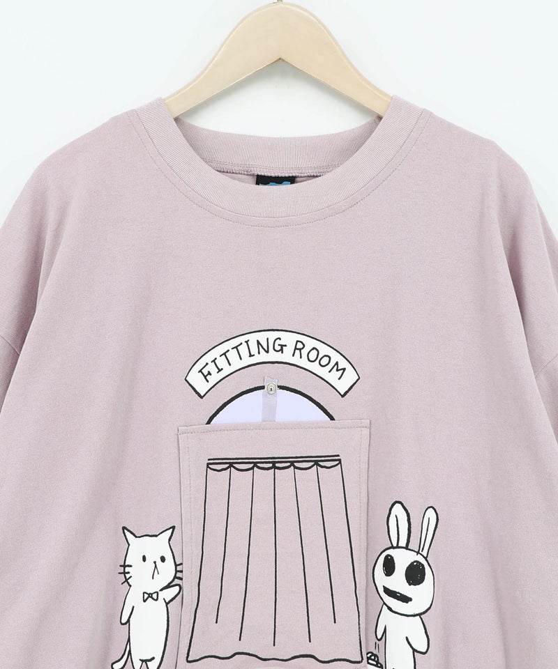 試着室の秘密 お着替え中クマ柄Tシャツ-15
