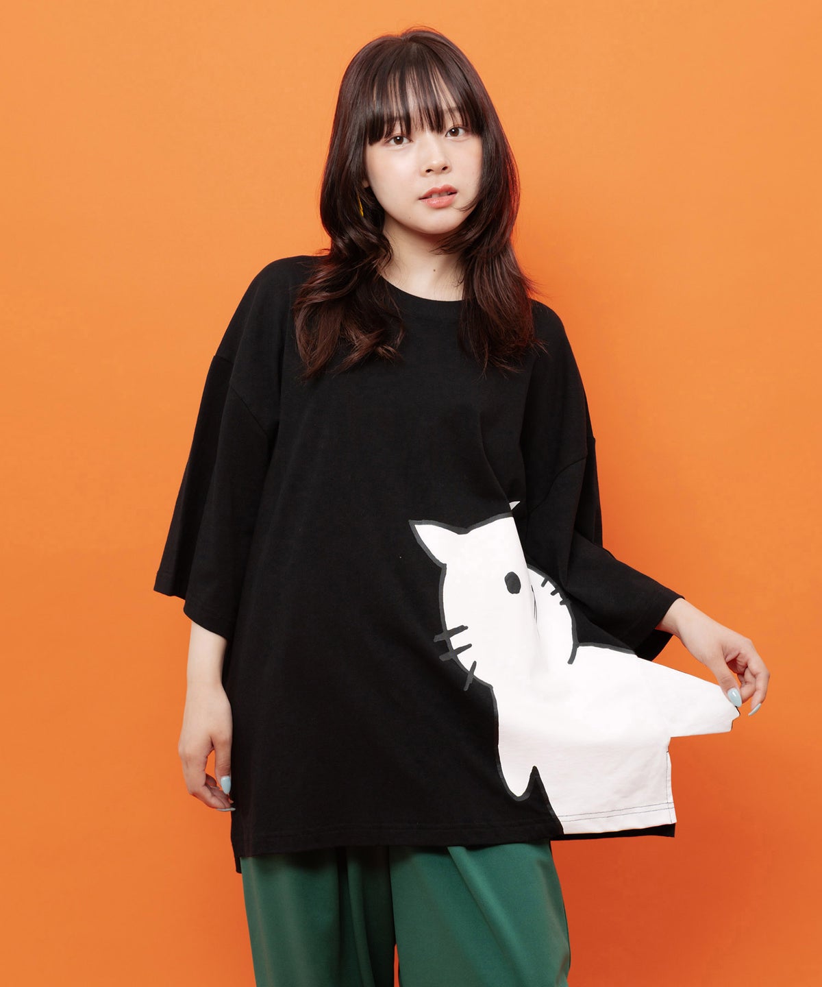 おててつなぎ ネコorラビルTシャツ-8